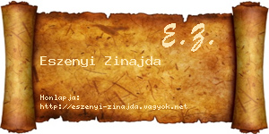 Eszenyi Zinajda névjegykártya